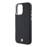BMW для iPhone 16 Pro Max чехол Signature PU Full Wrapped Metal logo & Camera Hard Black (MagSafe)