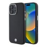 BMW для iPhone 16 Pro Max чехол Signature PU Full Wrapped Metal logo & Camera Hard Black (MagSafe)