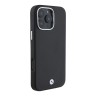 BMW для iPhone 16 Pro Max чехол Signature PU Full Wrapped Metal logo & Camera Hard Black (MagSafe)