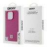 DKNY для iPhone 16 Pro чехол PU Repeat Stack metal logo Hard Pink (MagSafe)