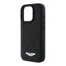 Aston Martin для iPhone 16 Pro чехол Leather Perforated Quilted Diamonds Hard Black