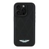 Aston Martin для iPhone 16 Pro чехол Leather Perforated Quilted Diamonds Hard Black