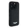 Aston Martin для iPhone 16 Pro чехол Leather Perforated Quilted Diamonds Hard Black