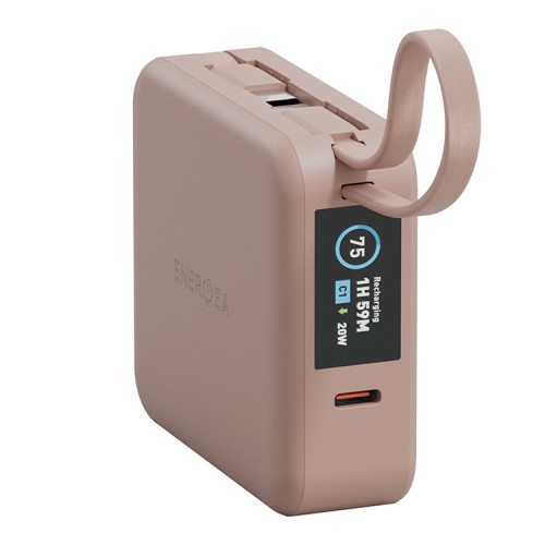 Energea АКБ MagPac MINI Plus, 10000W Magnetic wireless 15W +С 20W +2 C cables and Display Pink