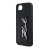 Karl Lagerfeld для iPhone 16e чехол Cardslot PU Grained leather Metal Signature Hard Black