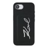 Karl Lagerfeld для iPhone 16e чехол Cardslot PU Grained leather Metal Signature Hard Black
