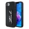 Karl Lagerfeld для iPhone 16e чехол Cardslot PU Grained leather Metal Signature Hard Black