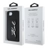 Karl Lagerfeld для iPhone 16e чехол Cardslot PU Grained leather Metal Signature Hard Black