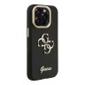 Guess для iPhone 15 Pro Max чехол PU Grained leather 4G Big metal logo and Camera Stand Hard Black