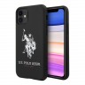 Чехол U.S. Polo Assn. Liquid Silicone Big horse Hard для iPhone 11, черный