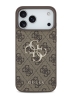 Guess для iPhone 17 Pro чехол PU 4G Big metal logo Hard Brown