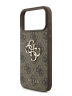 Guess для iPhone 17 Pro чехол PU 4G Big metal logo Hard Brown