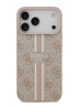 Guess для iPhone 17 Pro Max чехол PU 4G Stripes Hard Pink (MagSafe)