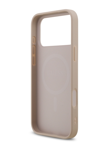 Guess для iPhone 17 Pro Max чехол PU 4G Stripes Hard Pink (MagSafe)