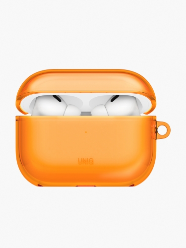 Uniq для Airpods Pro 3 чехол Glase TPU case with carabin Golden Citrus