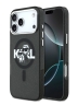 Karl Lagerfeld для iPhone 17 Pro Max чехол IML Sketch Karl&Choupette Metal cam Hard Glitter Black (MagSafe)