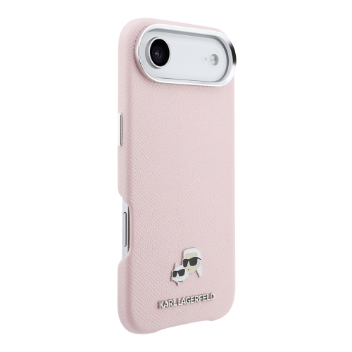 Karl Lagerfeld для iPhone Air чехол PU Saffiano FW NFT Karl&Choup metal & Cam Hard Pink (MagSafe)