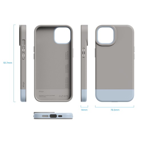 Чехол Elago GLIDE для iPhone 13, бежевый/голубой