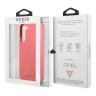 Чехол Guess Liquid Silicone Gold Metal logo для Galaxy S22, Fushia