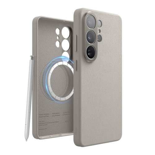 Elago для Galaxy S26 Ultra чехол Magnetic PU Leather Light Grey (MagSafe)