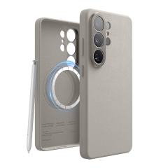 Elago для Galaxy S26 Ultra чехол Magnetic PU Leather Light Grey (MagSafe)