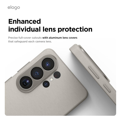 Elago для Galaxy S26 Ultra чехол Magnetic PU Leather Light Grey (MagSafe)