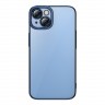 Чехол Baseus Glitter Case PC +Tempered glass для iPhone 14, синяя рамка