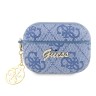 Чехол Guess PU leather 4G with metal logo and Heart charm для Airpods Pro 2, синий