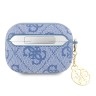 Чехол Guess PU leather 4G with metal logo and Heart charm для Airpods Pro 2, синий