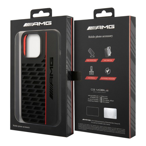 Чехол AMG Liquid Silicone Carbon pattern Hard для iPhone 14 Pro Max, черный