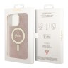 Чехол Guess 4G Hard для iPhone 14 Pro, розовый/золотой (MagSafe)