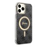 Чехол Guess 4G Hard для iPhone 13 Pro Max, черный/золотой (MagSafe)