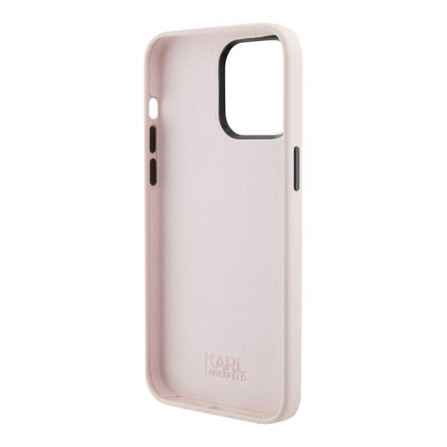 Lagerfeld для iPhone 15 Pro чехол Liquid silicone NFT Karl Ikonik Hard Pink