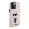 Lagerfeld для iPhone 15 Pro чехол Liquid silicone NFT Karl Ikonik Hard Pink