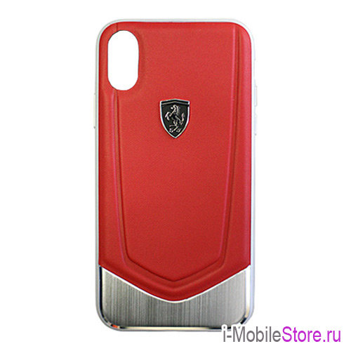 Чехол Ferrari Heritage V Hard кожа/алюминий для iPhone X/XS, красный