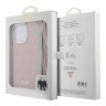 Guess для iPhone 15 Pro чехол Crossbody PC/TPU 4G Hard + Nylon cord Pink