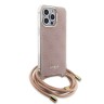 Guess для iPhone 15 Pro чехол Crossbody PC/TPU 4G Hard + Nylon cord Pink