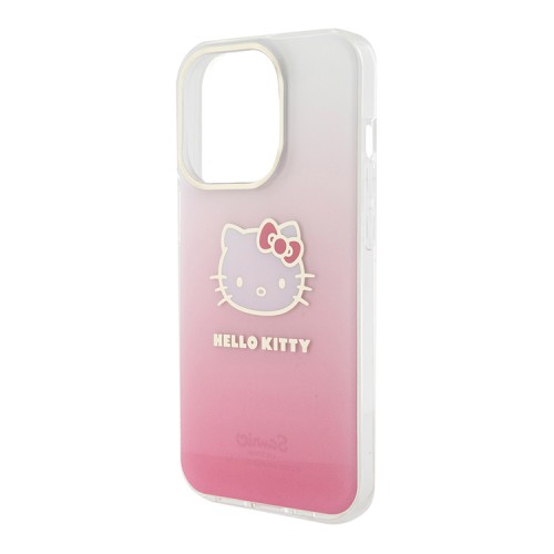 Hello Kitty для iPhone 15 Pro Max чехол PC/TPU Kitty Head Gradient Hard Pink
