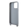 BMW для iPhone 15 Pro чехол Crossbody PU Carbon stripe Metal logo + Strap Hard Grey