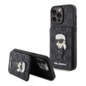 Karl Lagerfeld для iPhone 14 Pro чехол Cardslot Stand PU Saffiano Monogram NFT Karl Ikonik Hard Black