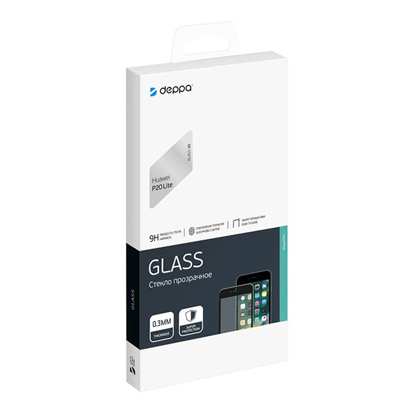 Защитное стекло Deppa 3D для Huawei P20 Lite, черная рамка