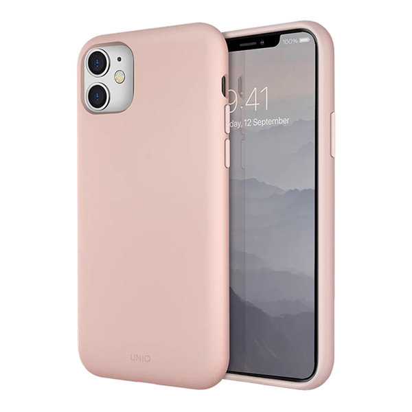 Силиконовый чехол Uniq LINO для iPhone 11, розовый
