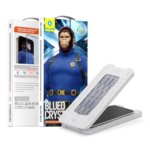 BlueO стекло для iPhone 16 Pro, Crystal Anti-Scratch Anti-Static Black (+installer)