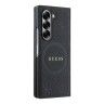 Guess для Galaxy Z Fold 6 чехол PU Saffiano кожа Peony Metal logo Black (Magnetic QI2)