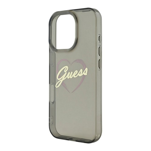 Guess для iPhone 16 Pro чехол PC/TPU Heart Black