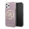Чехол Guess 4G Circle Logo Hard Glitter для iPhone 11 Pro, розовый
