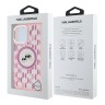 Karl Lagerfeld для iPhone 16 Pro Max чехол PC/TPU Monogram NFT Karl&Choupette розовый (MagSafe)