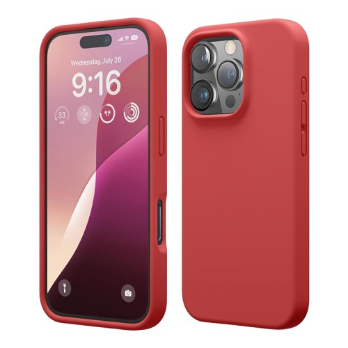 Elago для iPhone 16 Pro Max чехол Soft silicone (Liquid) Red