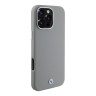 BMW для iPhone 16 Pro Max чехол Signature PU Full Wrapped Metal logo & Camera Hard Grey (MagSafe)