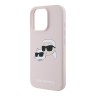 Karl Lagerfeld для iPhone 16 Pro Max чехол Liquid Silicone NFT Karl & Choupette Head Hard Pink (MagSafe)